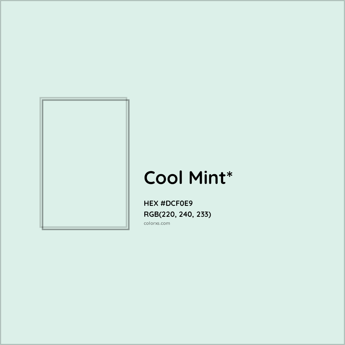 HEX #DCF0E9 Color Name, Color Code, Palettes, Similar Paints, Images