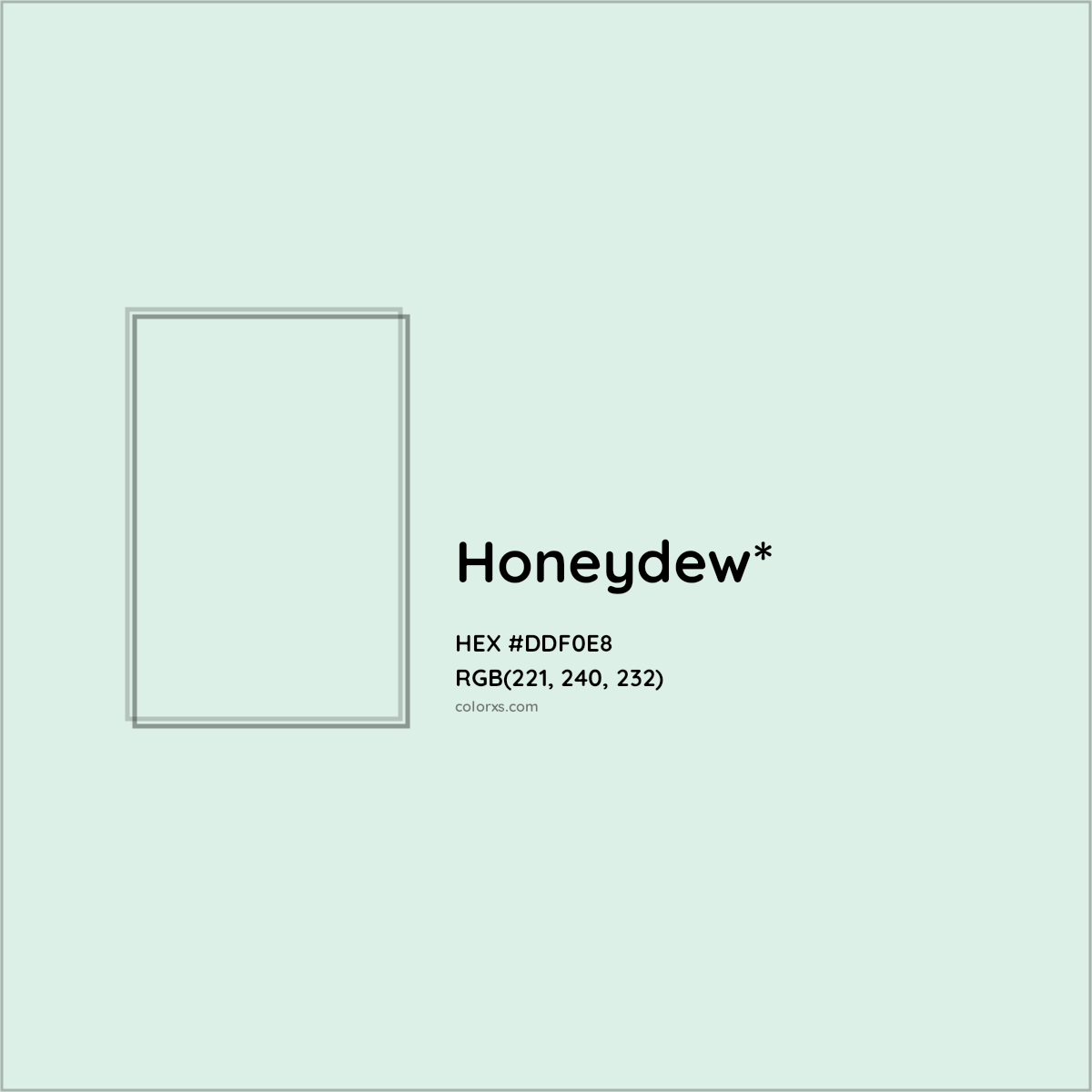 HEX #DDF0E8 Color Name, Color Code, Palettes, Similar Paints, Images