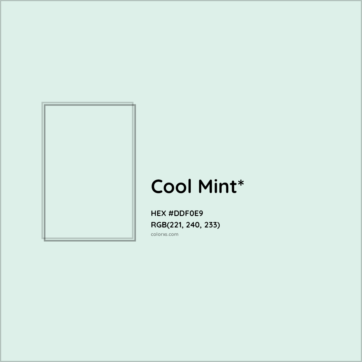 HEX #DDF0E9 Color Name, Color Code, Palettes, Similar Paints, Images