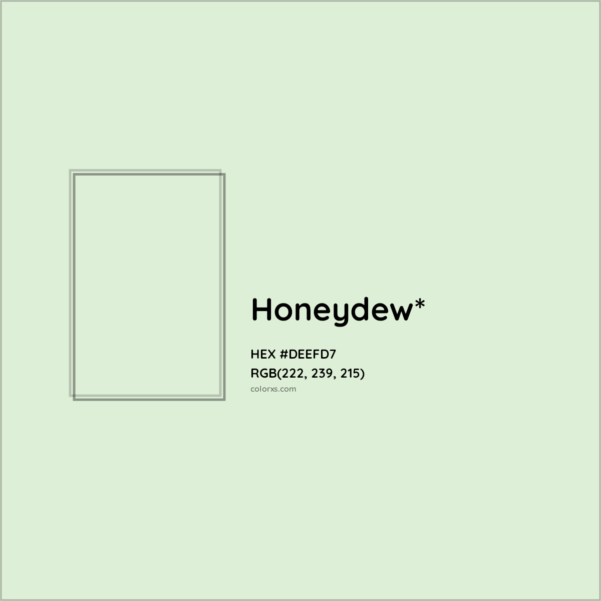 HEX #DEEFD7 Color Name, Color Code, Palettes, Similar Paints, Images