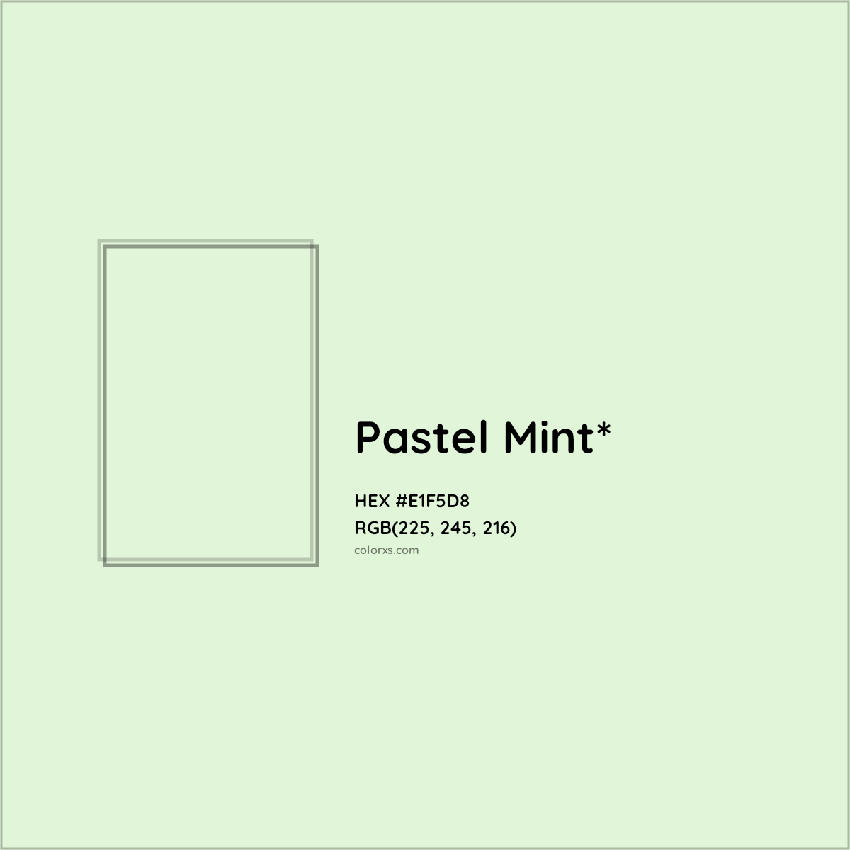 HEX #E1F5D8 Color Name, Color Code, Palettes, Similar Paints, Images