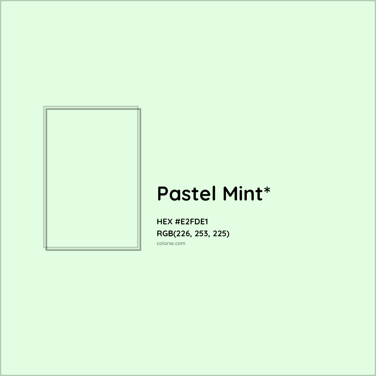 HEX #E2FDE1 Color Name, Color Code, Palettes, Similar Paints, Images