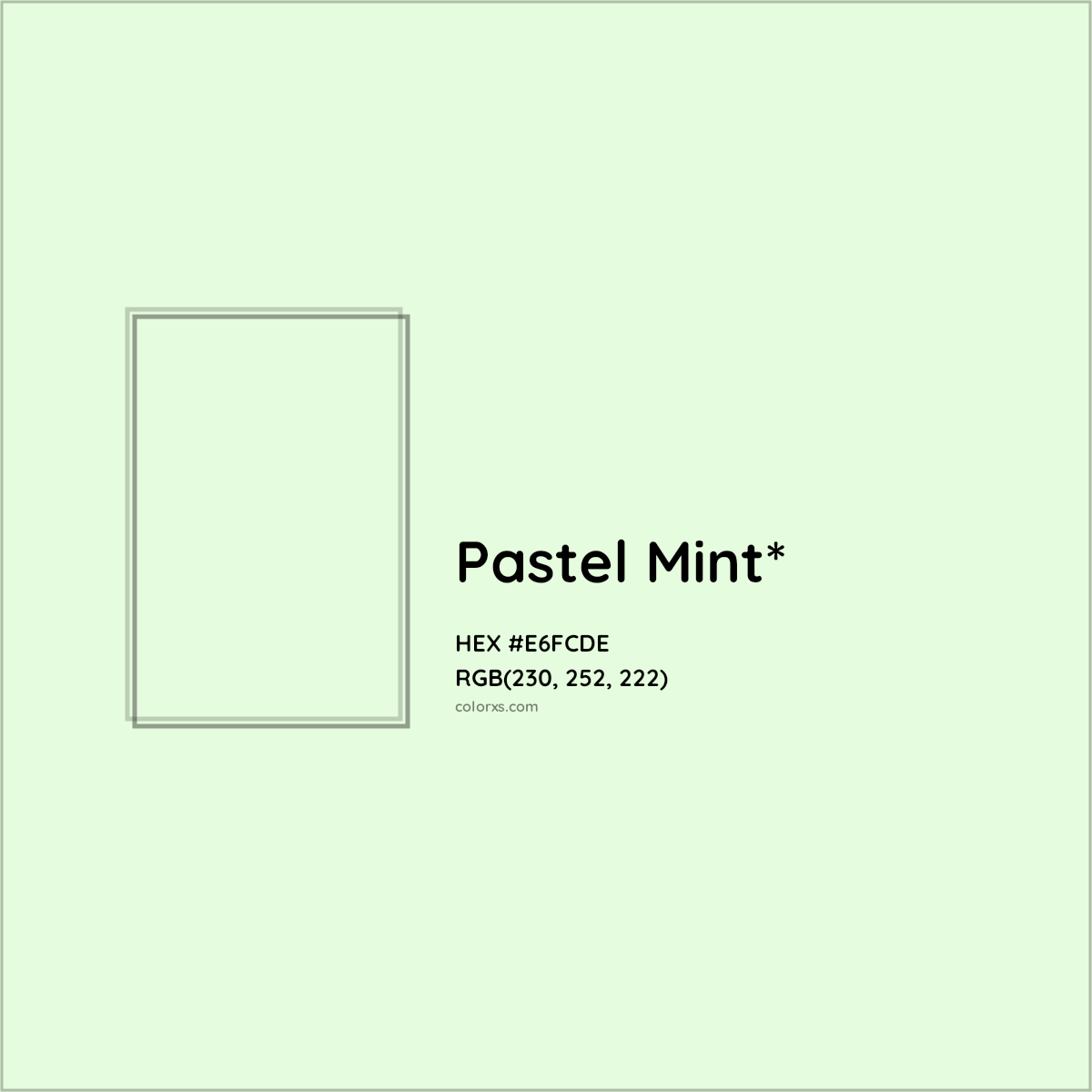 HEX #E6FCDE Color Name, Color Code, Palettes, Similar Paints, Images