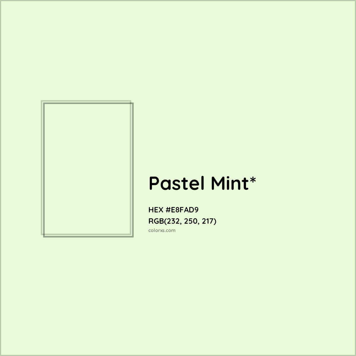 HEX #E8FAD9 Color Name, Color Code, Palettes, Similar Paints, Images