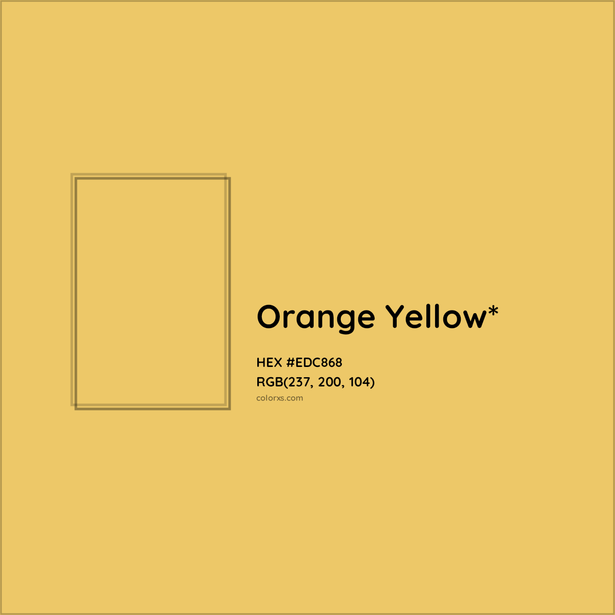 HEX #EDC868 Color Name, Color Code, Palettes, Similar Paints, Images