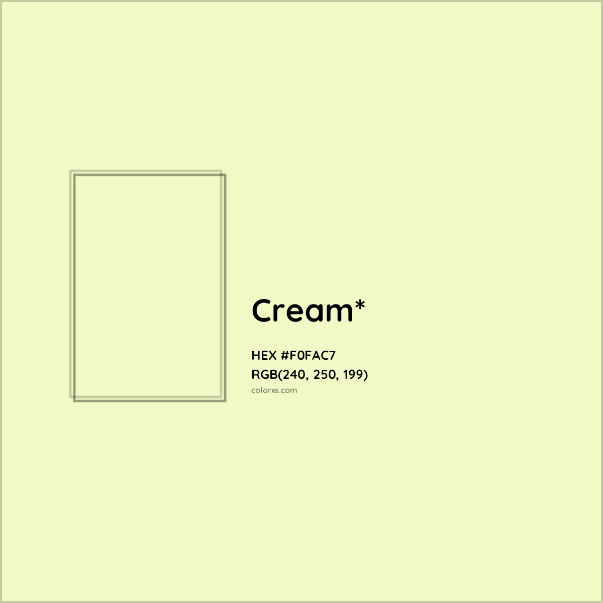 HEX #F0FAC7 Color Name, Color Code, Palettes, Similar Paints, Images