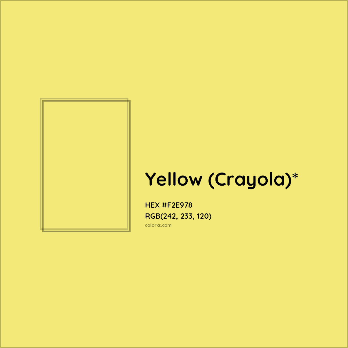 HEX #F2E978 Color Name, Color Code, Palettes, Similar Paints, Images