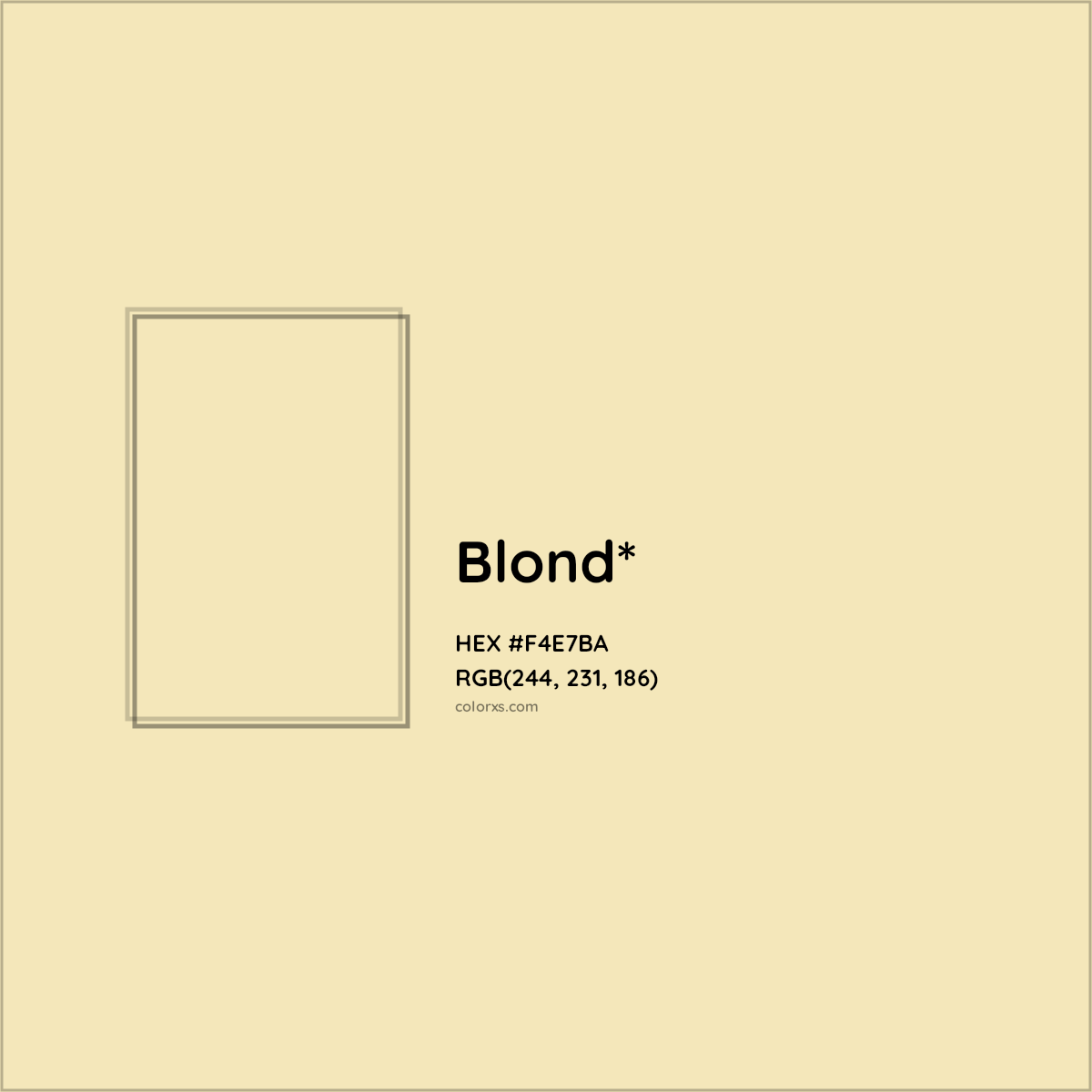 HEX #F4E7BA Color Name, Color Code, Palettes, Similar Paints, Images