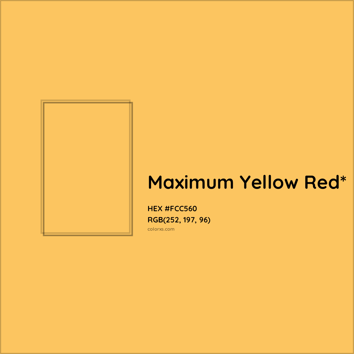 HEX #FCC560 Color Name, Color Code, Palettes, Similar Paints, Images